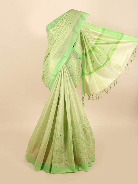 

Pothys Green Floral Tissue Saree
