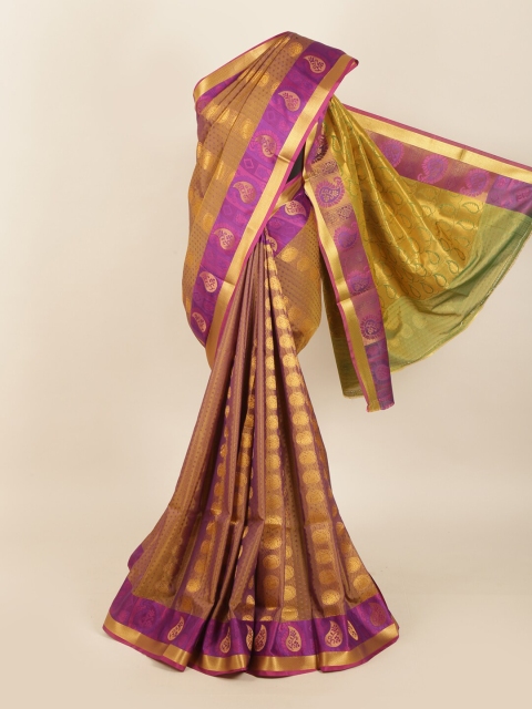 

Pothys Violet & Green Woven Design Silk Blend Saree