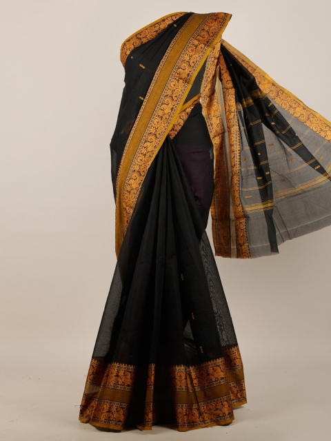 

Pothys Black & Golden Ethnic Motifs Zari Pure Cotton Saree