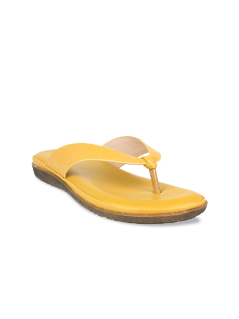 

Sherrif Shoes Women Mustard Yellow Open Toe Flats
