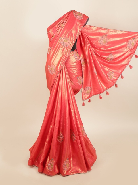 

Pothys Pink Floral Embroidered Saree
