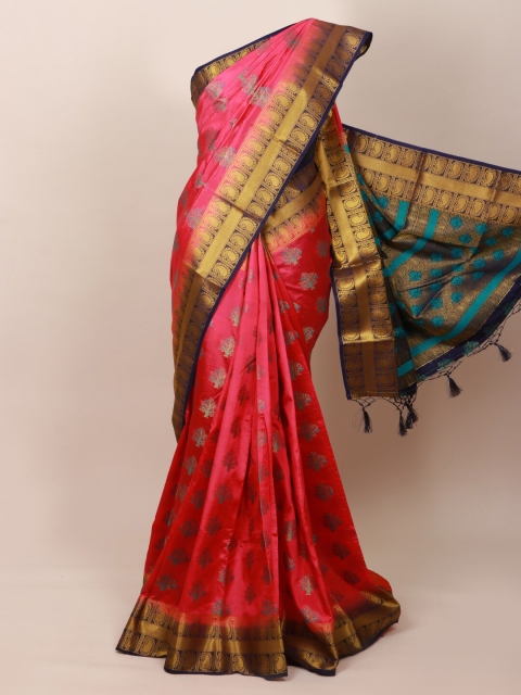 

Pothys Pink & Navy Blue Woven Design Zari Art Silk Saree