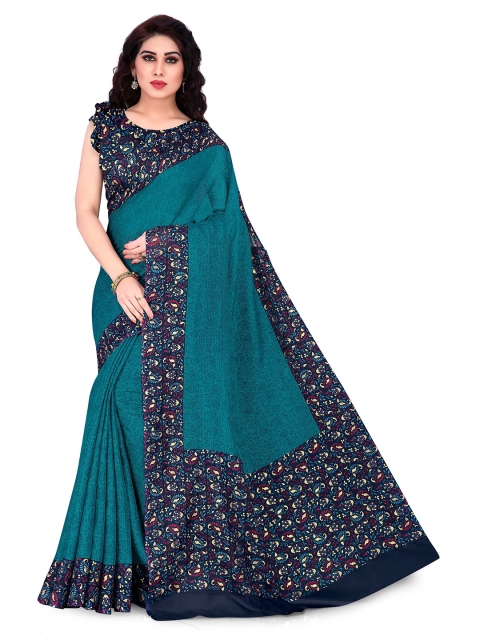 

KALINI Blue & Turquoise Blue Paisley Supernet Kota Saree