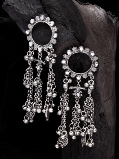 

Moedbuille Gunmetal-Toned Silver-Plated Classic Drop Earrings, Metallic