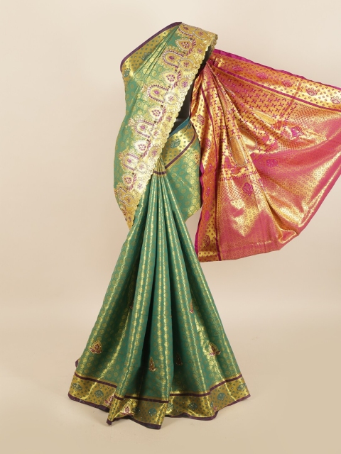 

Pothys Green & Pink Woven Design Zari Art Silk Saree