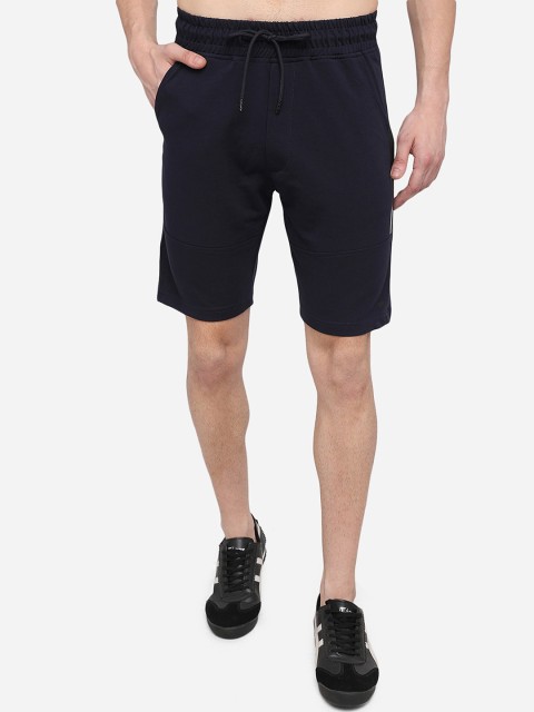 

JADE BLUE Men Navy Blue Slim Fit Mid-Rise Cotton Regular Shorts