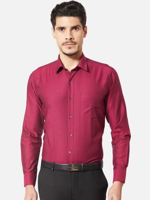 Oxemberg Men Red Slim Fit Semi Formal Shirt