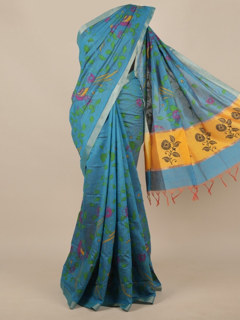 

Pothys Blue & Green Floral Saree