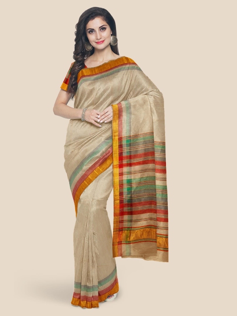 

Kalamandir Taupe Pure Cotton Mangalagiri Saree