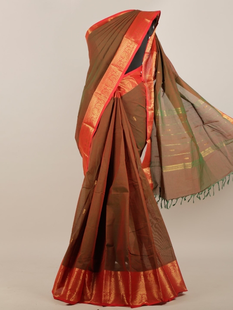 

Pothys Green & Red Zari Pure Cotton Saree