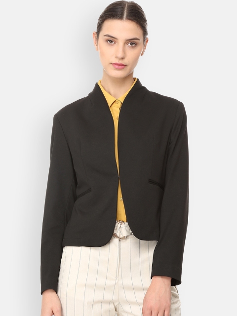

Van Heusen Woman Women Black Solid Single-Breasted Casual Blazer