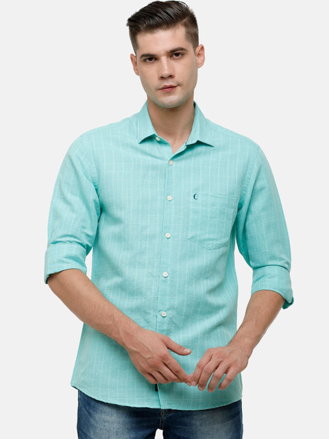 

CAVALLO by Linen Club Men Blue Checked Casual Shirt