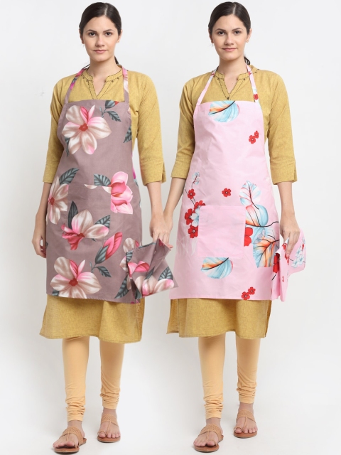 

NEUDIS Set Of 2 Printed 210TC Aprons, Grey