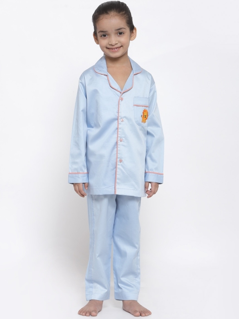 

MAXENCE Girls Blue & Orange Night suit
