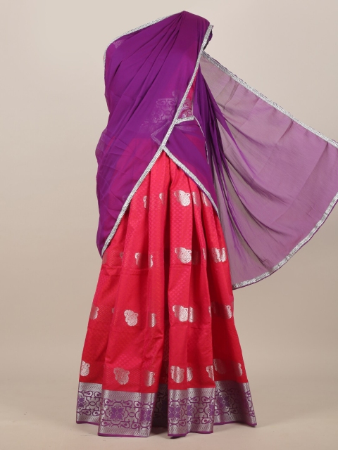 

Pothys Purple & Red Paisley Zari Half and Half Saree