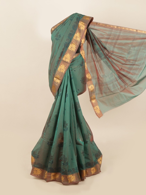 

Pothys Green Floral Silk Cotton Saree