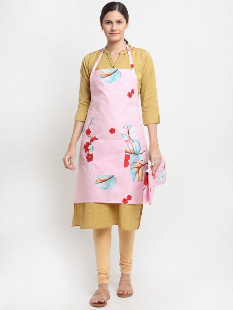 

NEUDIS Set Of 2 Printed 210 TC Aprons, Red