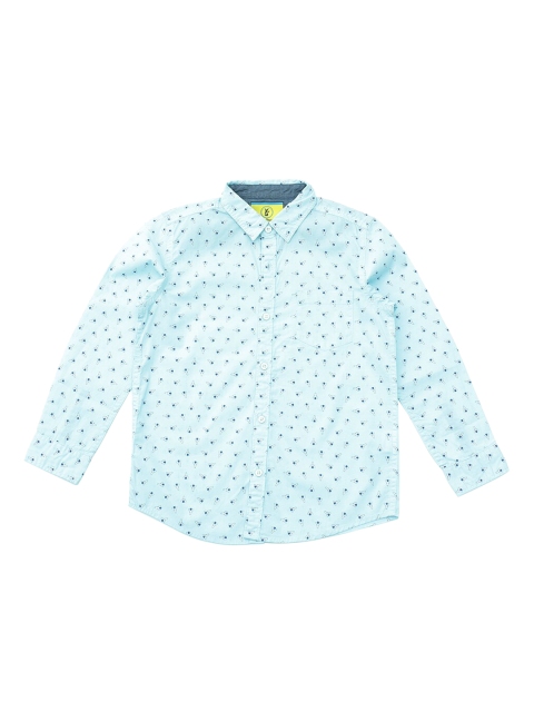

Lil Lollipop Boys Turquoise Blue Printed Casual Shirt
