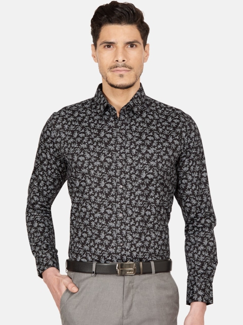 

Oxemberg Men Black Slim Fit Floral Printed Casual Shirt