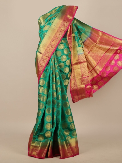 

Pothys Green & Pink Woven Design Jute Silk Saree