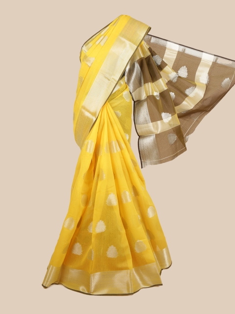 

Pothys Women Yellow Cotton Blend Saree