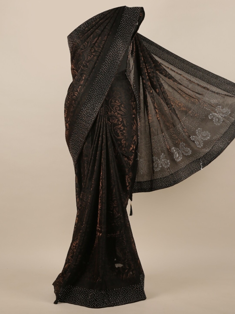

Pothys Brown & Orange Woven Design Jute Silk Bhagalpuri Saree