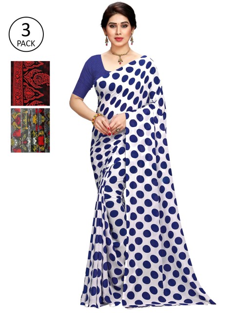 

KALINI Pack of 3 Printed Sarees, Multi