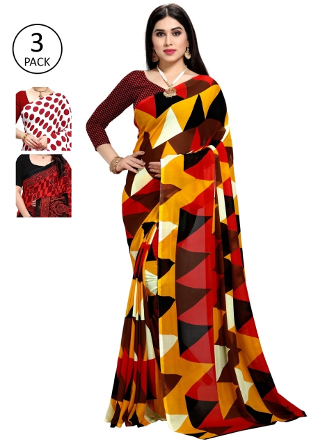 KALINI Multicoloured Pack of 3 Saree, Multi