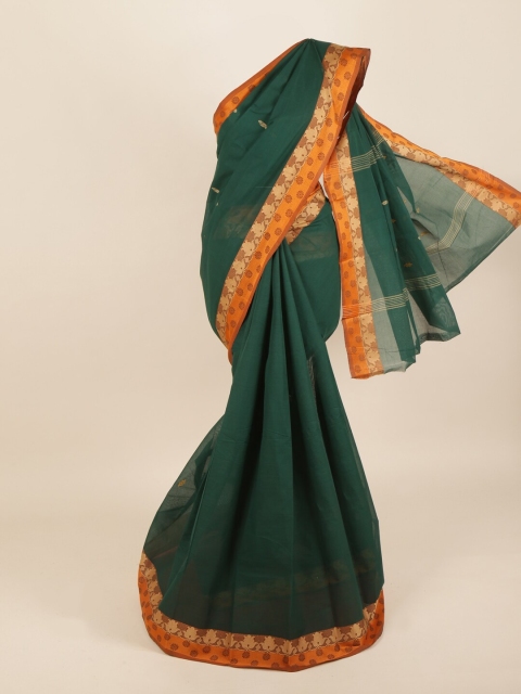 

Pothys Green & Orange Ethnic Motifs Pure Cotton Saree
