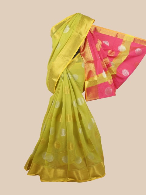 

Pothys Green & Gold-Toned Ethnic Motifs Saree