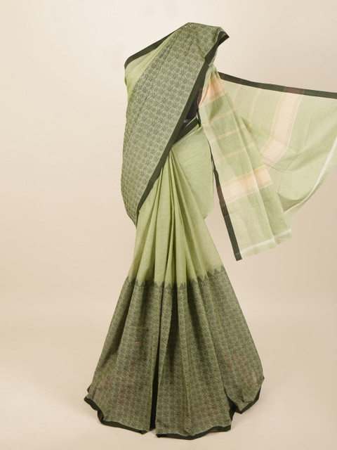 

Pothys Green & Black Pure Cotton Saree