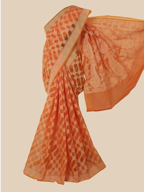 

Pothys Orange Floral Saree
