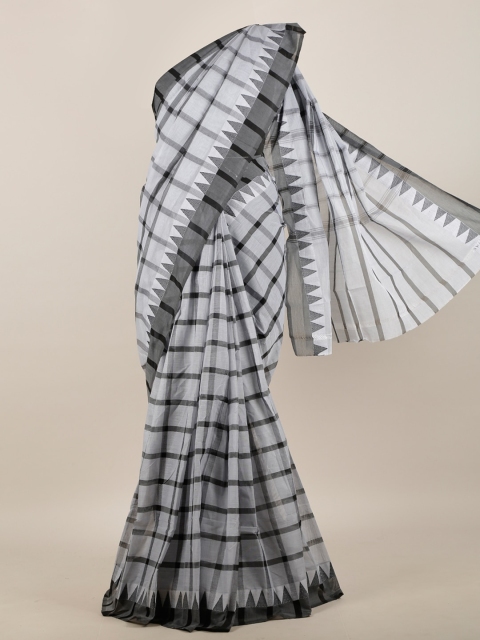 

Pothys Grey & Black Checked Pure Cotton Saree