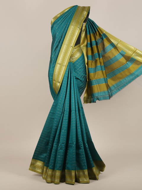 

Pothys Green Checked Art Silk Saree