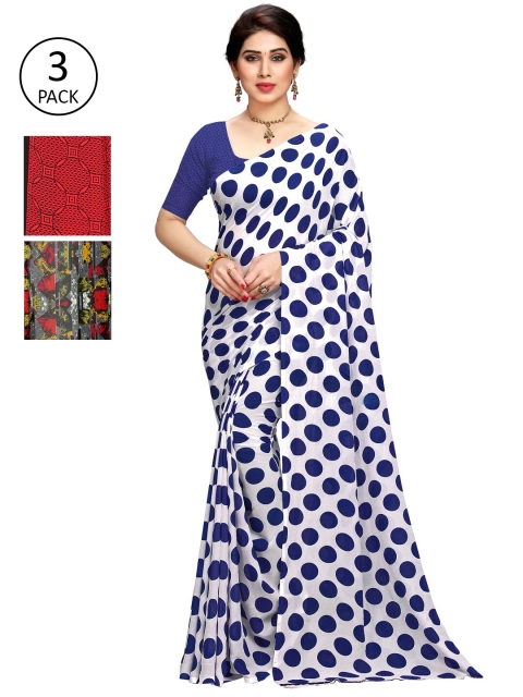 

KALINI Pack Of 3 Multicoloured Printed Sarees, Multi