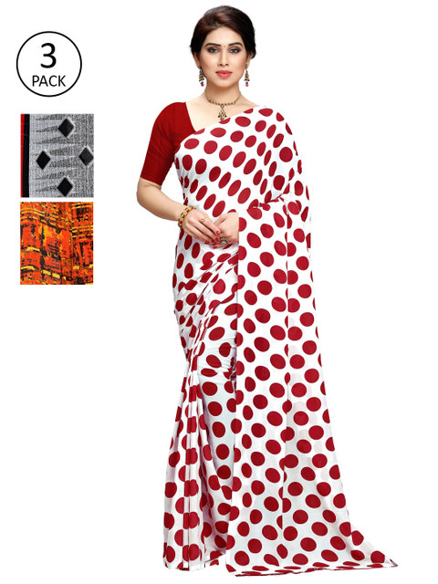 

KALINI Pack Of 3 Printed Sarees, Multi