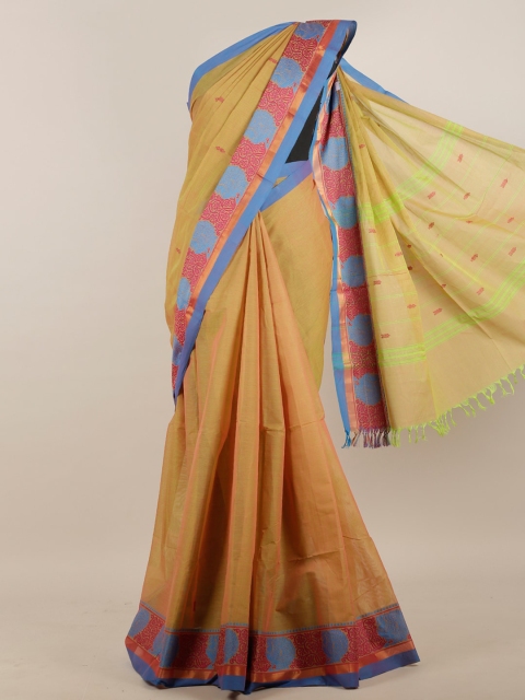 

Pothys Green & Blue Woven Design Pure Cotton Saree
