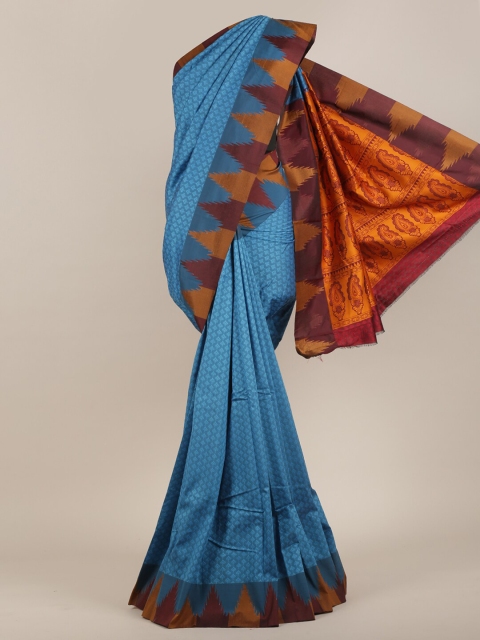 

Pothys Blue & Maroon Woven Design Art Silk Saree