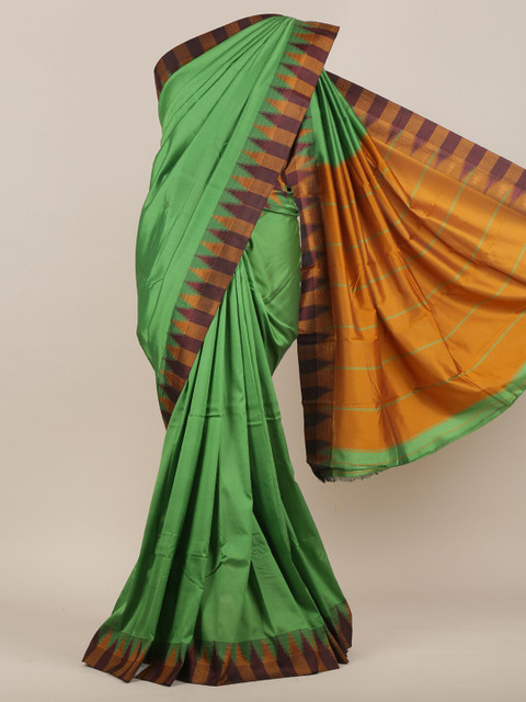 

Pothys Green & Gold-Toned Art Silk Saree