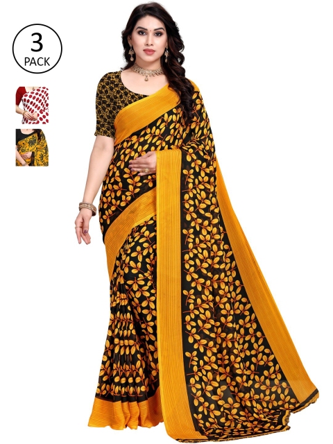 

KALINI Multi Pack of 3 Printed Saree