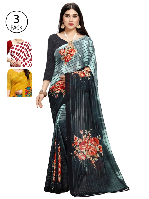 

KALINI Multicoloured Pack of 3 Printed Saree, Multi
