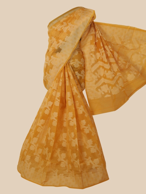 

Pothys Yellow & Cream-Coloured Woven Design Saree