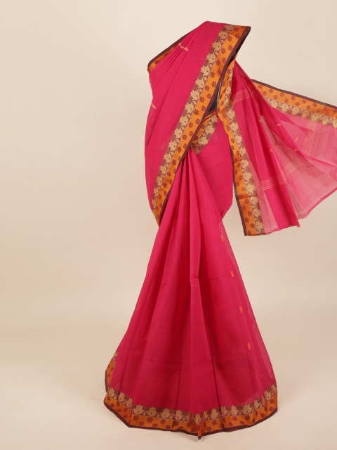 

Pothys Pink & Orange Woven Design Pure Cotton Saree