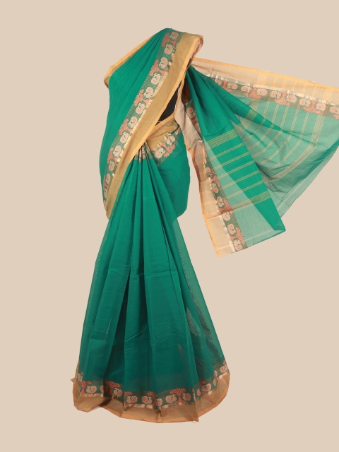 

Pothys Green & Gold-Toned Woven Design Pure Cotton Saree