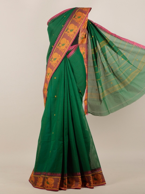 

Pothys Green & Pink Woven Design Pure Cotton Saree
