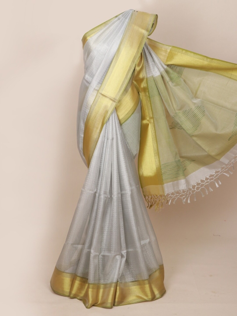 

Pothys Grey & Golden Zari Tissue Saree