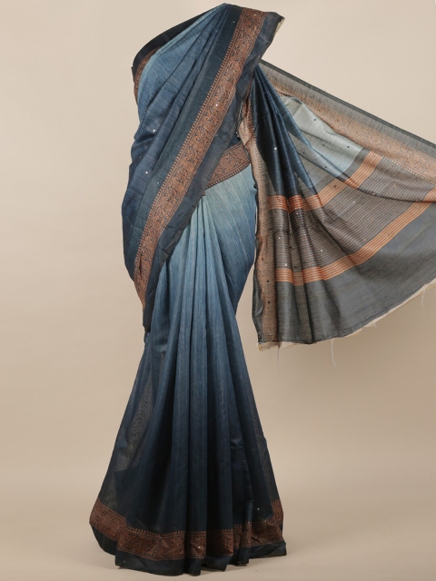 

Pothys Blue & Brown Ombre Jute Silk Saree
