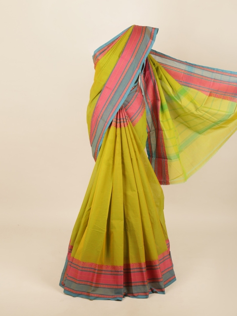 

Pothys Lime Green & Pink Pure Cotton Saree