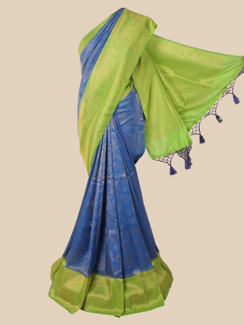 

Pothys Blue & Green Woven Design Jute Silk Saree