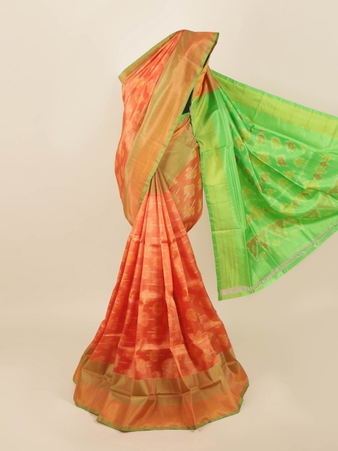 

Pothys Orange & Green Pure Silk Saree